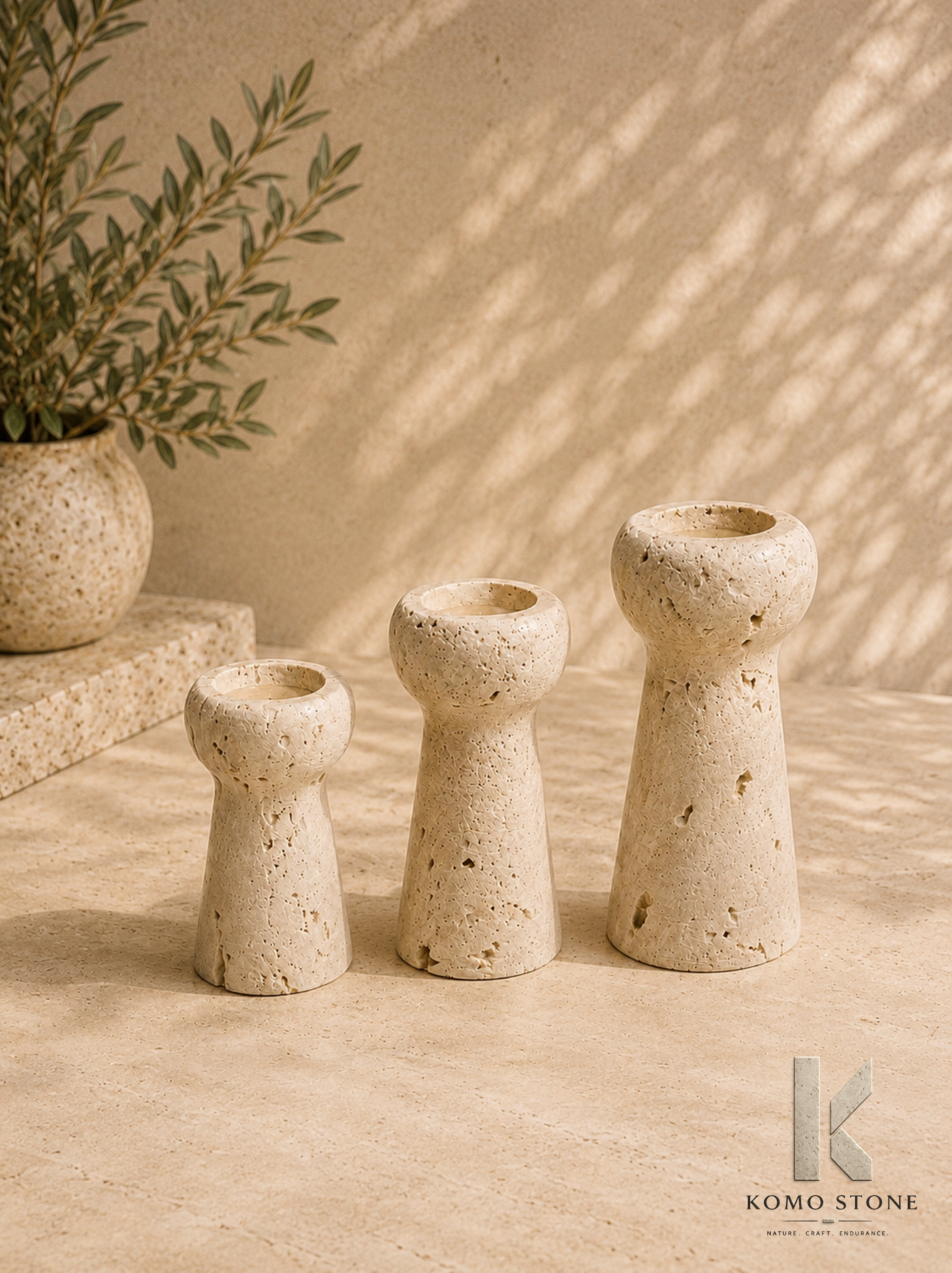 ست سه تیکه تراورتن استوانه وارمر